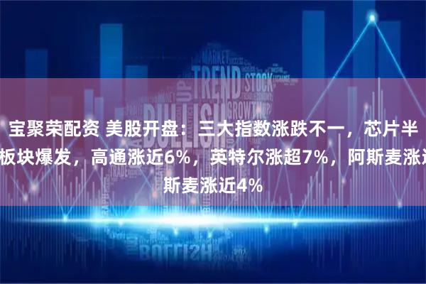 宝聚荣配资 美股开盘：三大指数涨跌不一，芯片半导体板块爆发，高通涨近6%，英特尔涨超7%，阿斯麦涨近4%